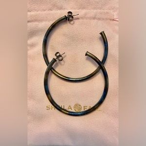 Sheila Fajl Burnished Gun Metal Hoops